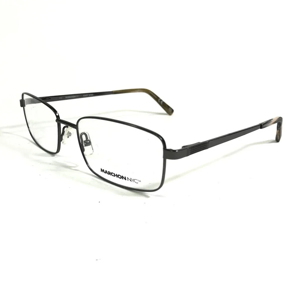 Marchon NYC Eyeglasses Frames 033 ASTOR Silver Rectangular Full Rim 54-17-145